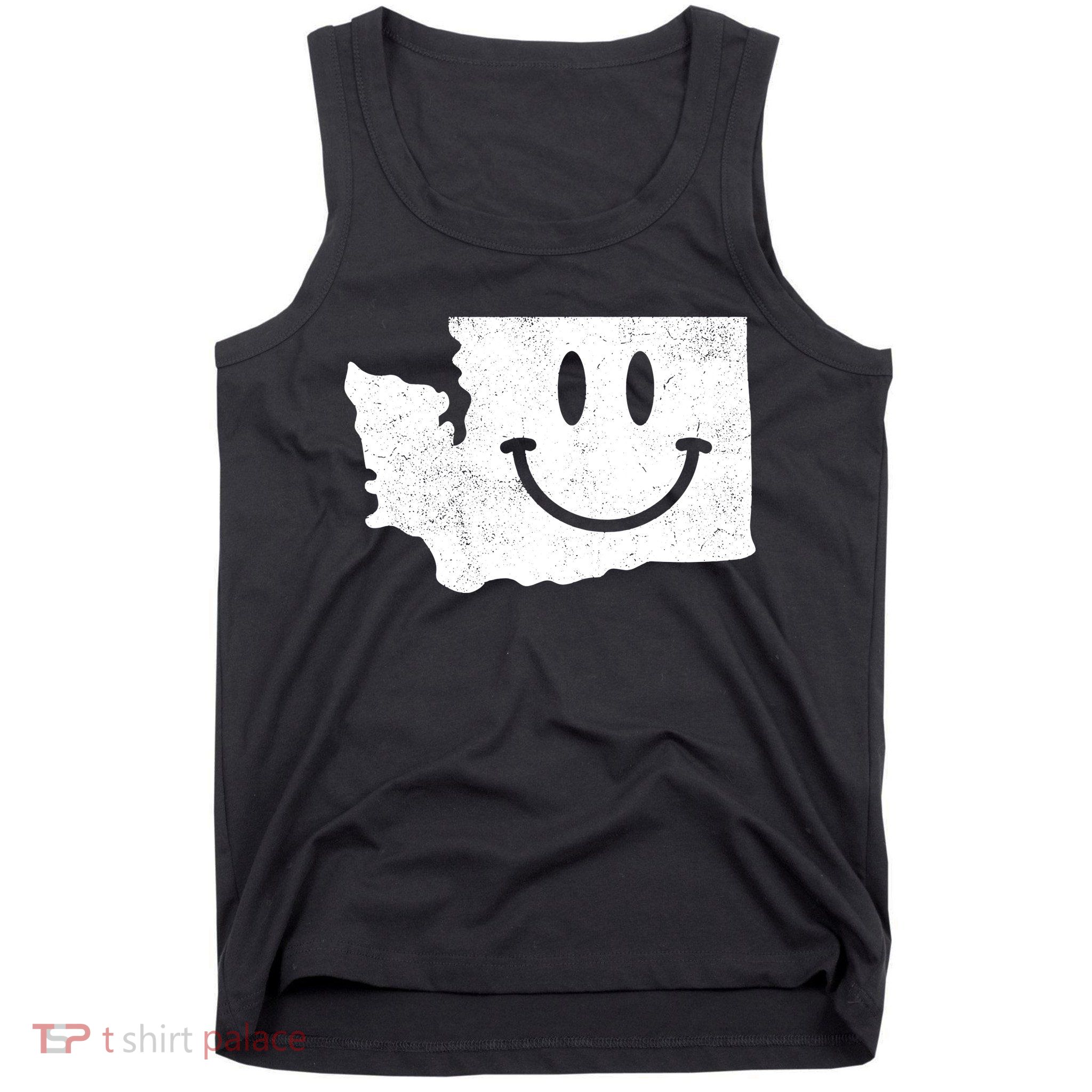 Smiling In Wa Funny Washington Happy Face Tank Top