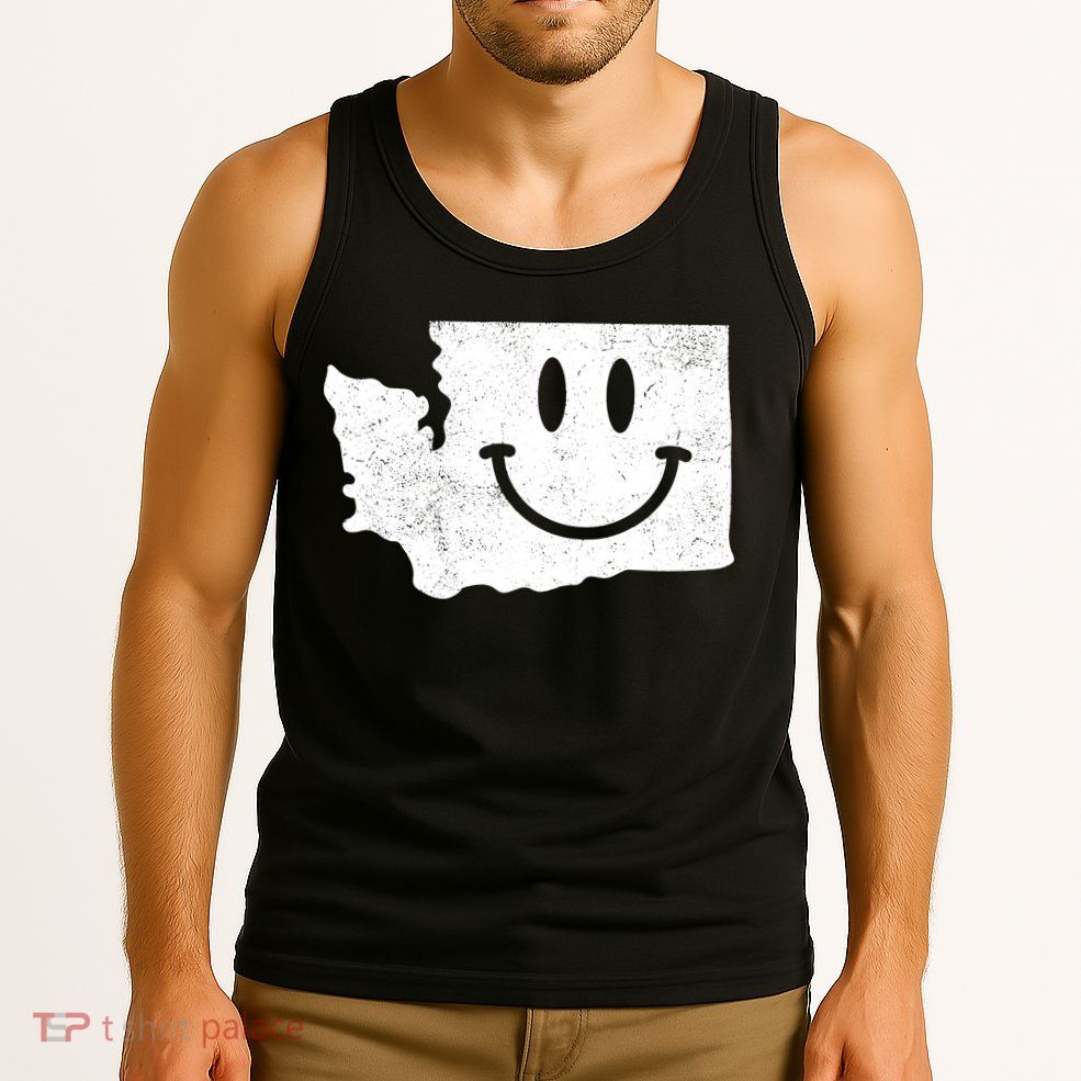 Smiling In Wa Funny Washington Happy Face Tank Top