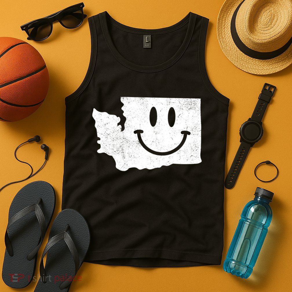 Smiling In Wa Funny Washington Happy Face Tank Top