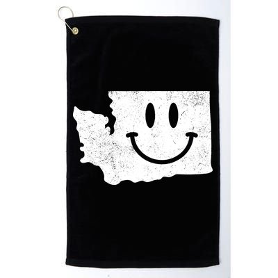 Smiling In Wa Funny Washington Happy Face Golf Towel