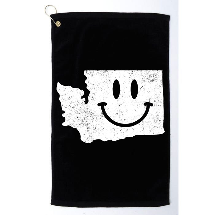 Smiling In Wa Funny Washington Happy Face Golf Towel