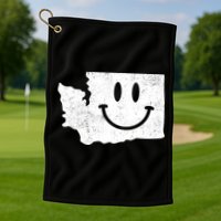 Smiling In Wa Funny Washington Happy Face Golf Towel