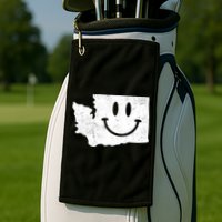 Smiling In Wa Funny Washington Happy Face Golf Towel