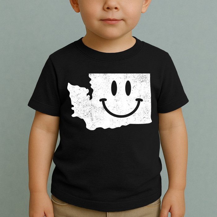 Smiling In Wa Funny Washington Happy Face Toddler T-Shirt