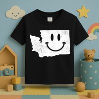 Smiling In Wa Funny Washington Happy Face Toddler T-Shirt
