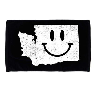 Smiling In Wa Funny Washington Happy Face Microfiber Hand Towel