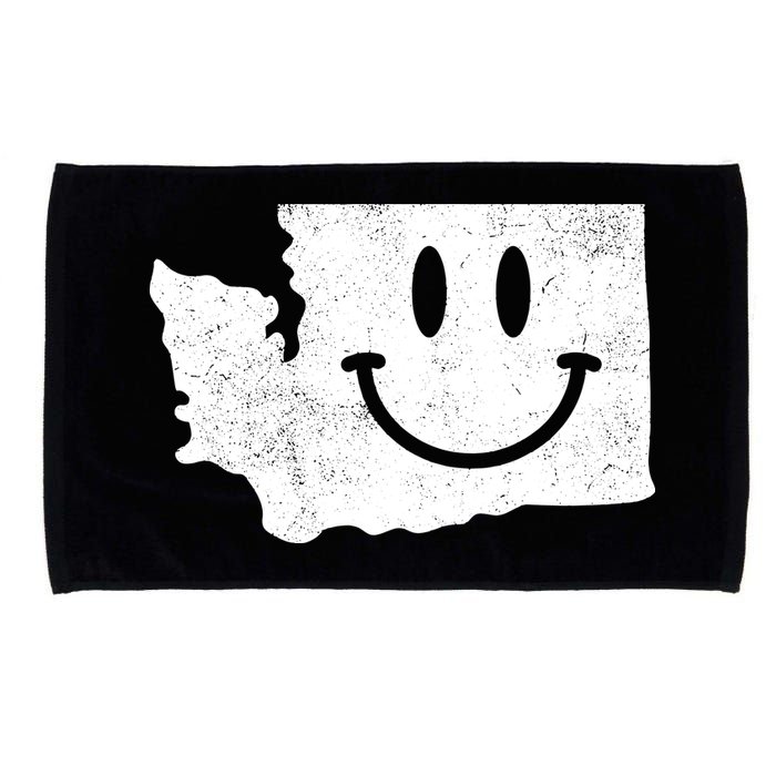 Smiling In Wa Funny Washington Happy Face Microfiber Hand Towel