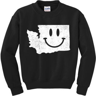 Smiling In Wa Funny Washington Happy Face Kids Sweatshirt