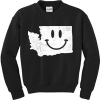 Smiling In Wa Funny Washington Happy Face Kids Sweatshirt