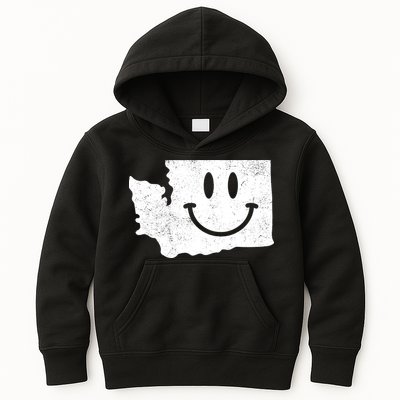 Smiling In Wa Funny Washington Happy Face Kids Hoodie