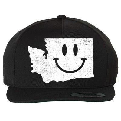 Smiling In Wa Funny Washington Happy Face Wool Snapback Cap