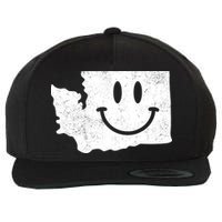 Smiling In Wa Funny Washington Happy Face Wool Snapback Cap