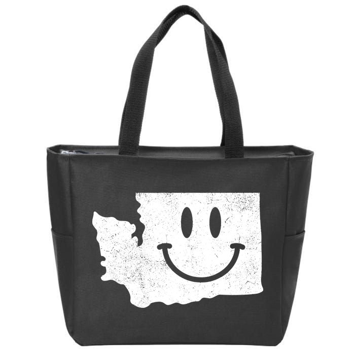 Smiling In Wa Funny Washington Happy Face Zip Tote Bag