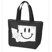 Smiling In Wa Funny Washington Happy Face Zip Tote Bag