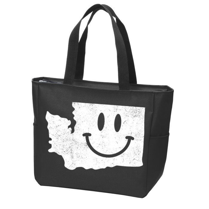 Smiling In Wa Funny Washington Happy Face Zip Tote Bag