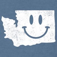 Smiling In Wa Funny Washington Happy Face Garment-Dyed Sweatshirt