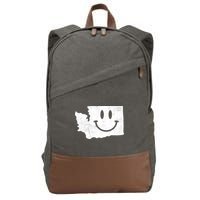 Smiling In Wa Funny Washington Happy Face Cotton Canvas Backpack