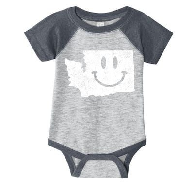 Smiling In Wa Funny Washington Happy Face Infant Baby Jersey Bodysuit