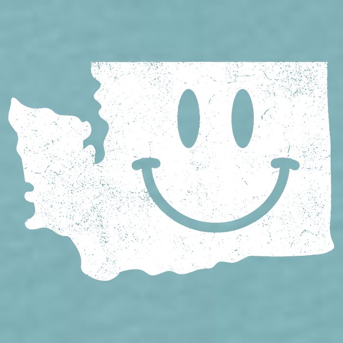 Smiling In Wa Funny Washington Happy Face Sueded Cloud Jersey T-Shirt