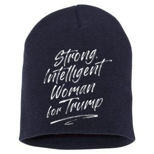 Strong Intelligent Woman Trump 2024 For Women Short Acrylic Beanie