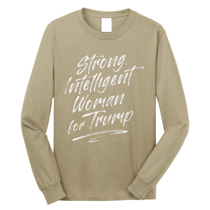 Strong Intelligent Woman Trump 2024 For Women Long Sleeve Shirt