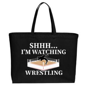 Shhh IM Watching Wrestling Wrestling Lover Gift Cotton Canvas Jumbo Tote