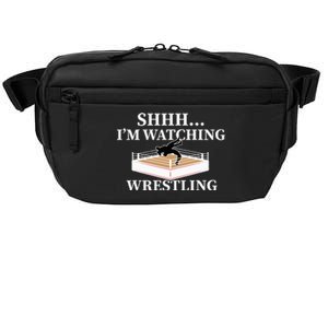 Shhh IM Watching Wrestling Wrestling Lover Gift Crossbody Pack