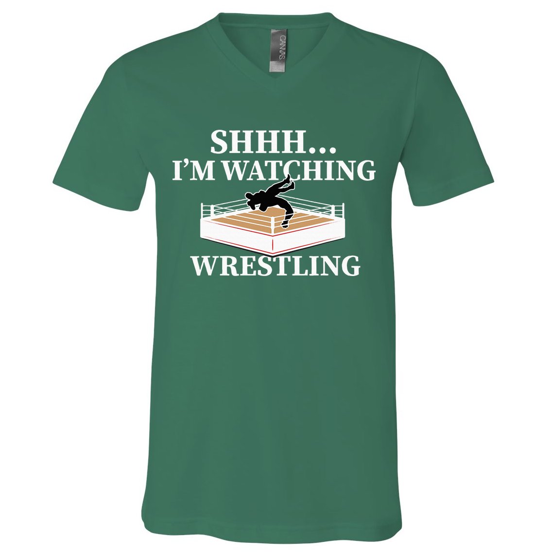 Shhh IM Watching Wrestling Wrestling Lover Gift V-Neck T-Shirt