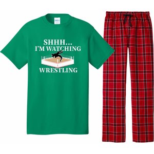 Shhh IM Watching Wrestling Wrestling Lover Gift Pajama Set