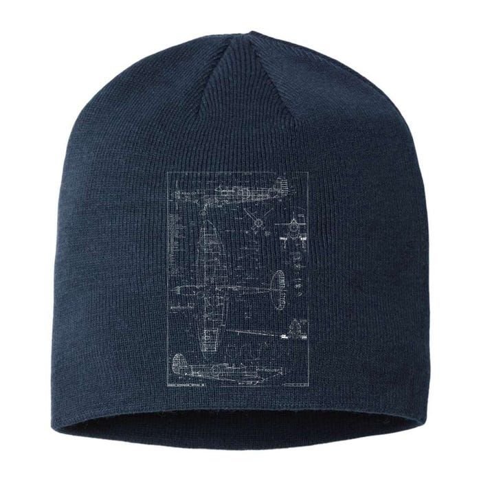 Spitfire Ix Wwii Blueprint Series Fighter Airplane Sustainable Beanie