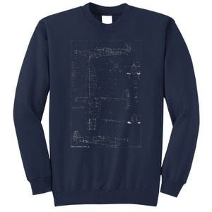 Spitfire Ix Wwii Blueprint Series Fighter Airplane Tall Sweatshirt