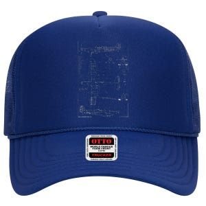 Spitfire Ix Wwii Blueprint Series Fighter Airplane High Crown Mesh Back Trucker Hat