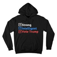 Strong Intelligent Women For Trump Girl Maga Checklist Hoodie