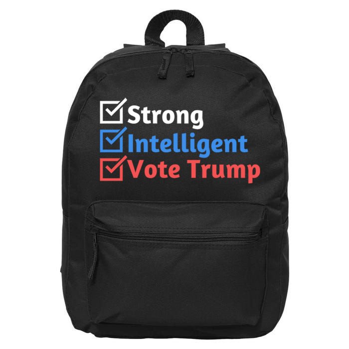 Strong Intelligent Women For Trump Girl Maga Checklist 16 in Basic Backpack