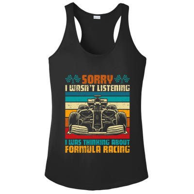 Sorry I WasnT Listening I Was Thinking About Formula Racing Ladies PosiCharge Competitor Racerback Tank