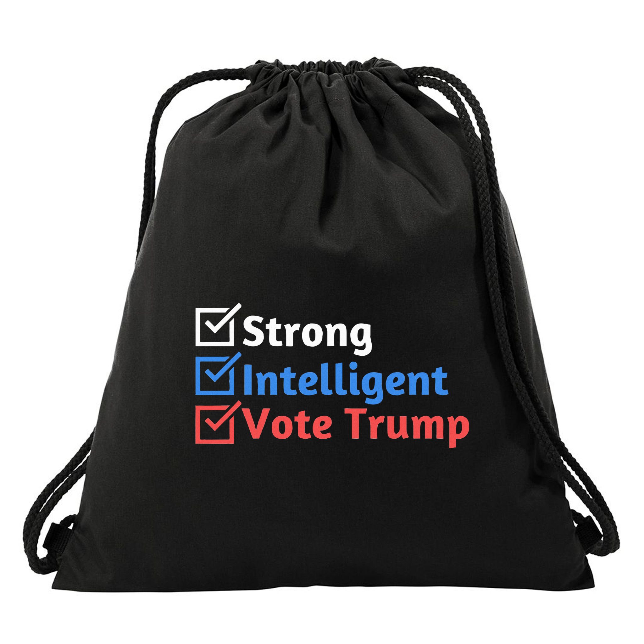 Strong Intelligent Women For Trump Maga Checklist Drawstring Bag