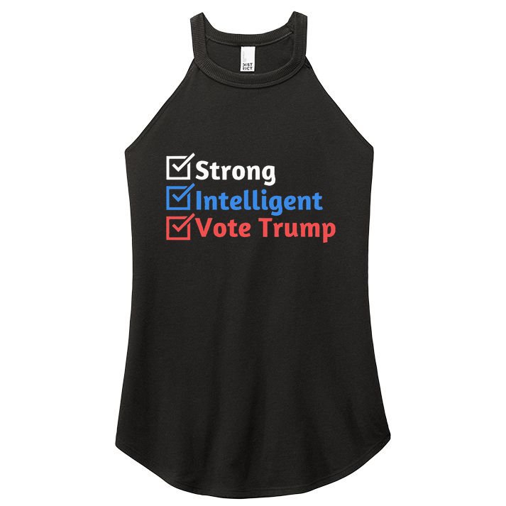 Strong Intelligent Women For Trump Maga Checklist Women's Perfect Tri Rocker Tank