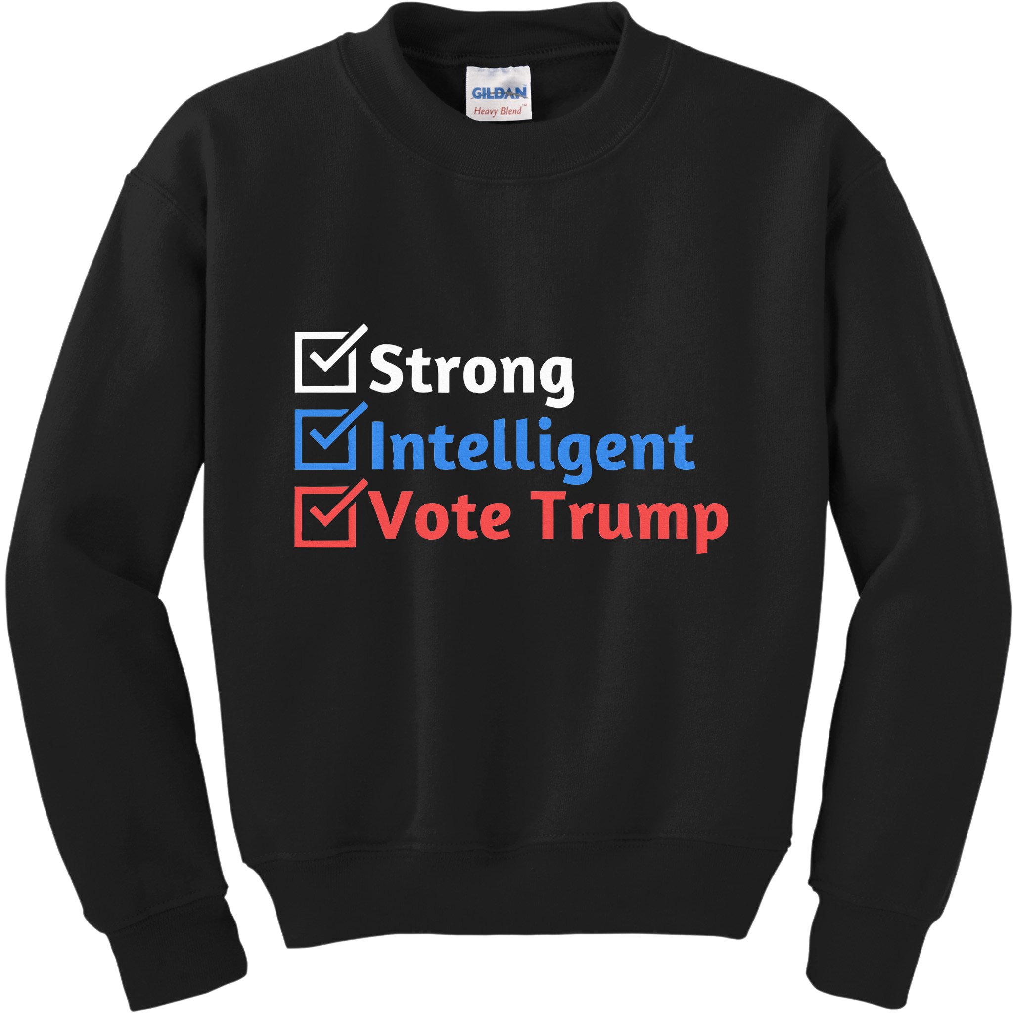 Strong Intelligent Women For Trump Maga Checklist Kids Sweatshirt