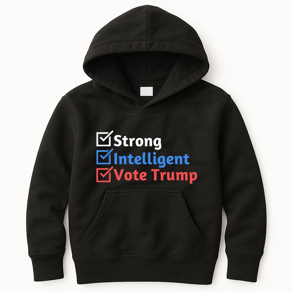 Strong Intelligent Women For Trump Maga Checklist Kids Hoodie