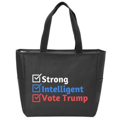 Strong Intelligent Women For Trump Maga Checklist Zip Tote Bag