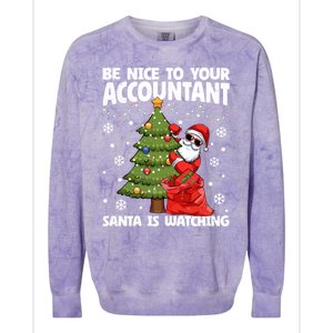 Santa Is Watching Be Nice To Your Accountant Christmas Gift Colorblast Crewneck Sweatshirt