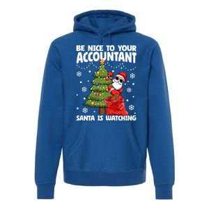 Santa Is Watching Be Nice To Your Accountant Christmas Gift Premium Hoodie