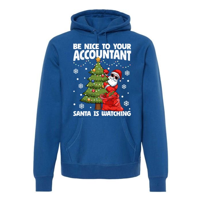 Santa Is Watching Be Nice To Your Accountant Christmas Gift Premium Hoodie