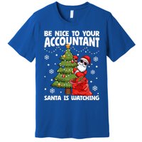 Santa Is Watching Be Nice To Your Accountant Christmas Gift Premium T-Shirt