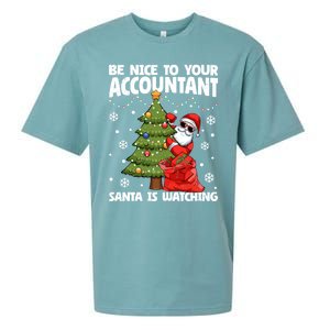 Santa Is Watching Be Nice To Your Accountant Christmas Gift Sueded Cloud Jersey T-Shirt