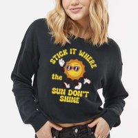 Stick It Where The Sun Dont Shine Cropped Pullover Crew