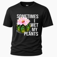 Sometimes I Wet My Plants Funny Gardening Cactus Lover Cooling Performance Crew T-Shirt
