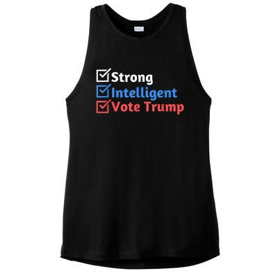 Strong Intelligent Women For Trump Girl Maga Checklist Ladies PosiCharge Tri-Blend Wicking Tank