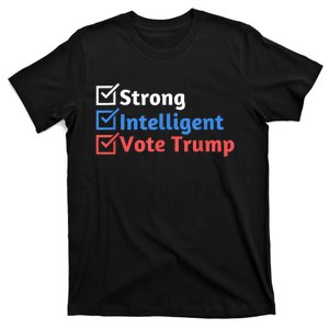 Strong Intelligent Women For Trump Girl Maga Checklist T-Shirt