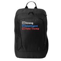 Strong Intelligent Women For Trump Girl Maga Checklist City Backpack